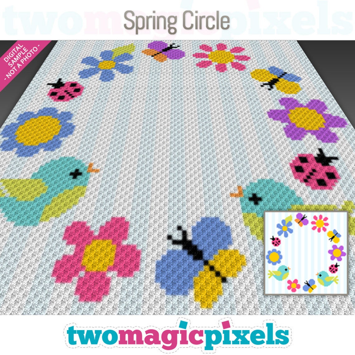 Spring Circle Crochet Pattern, C2C Graphgan PDF, Floral Blanket Chart ...
