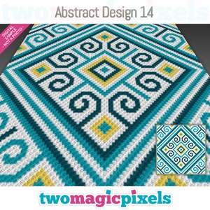 Abstract Design 14 graph for crochet (c2c/mini c2c, sc, hdc, dc, tss), cross stitch; knitting; instant PDF download, no counts/instructions