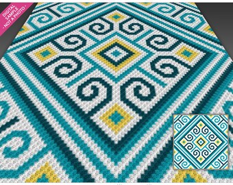 Abstract Design 14 Crochet Graph Pattern, C2C Graphgan PDF, Modern Geometric Blanket Chart (No Counts Included)
