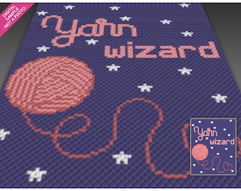 Yarn Wizard 2 Pattern, Crochet Graphgan PDF Download, Magical Yarn Art, Corner to Corner Blanket, Craft Lover Gift, No Counts Included