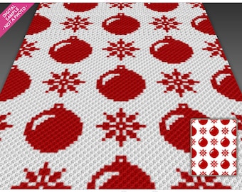 Christmas Decorations 1 Crochet Pattern, C2C Graphgan PDF, Festive Holiday Blanket Chart (No Counts Included)
