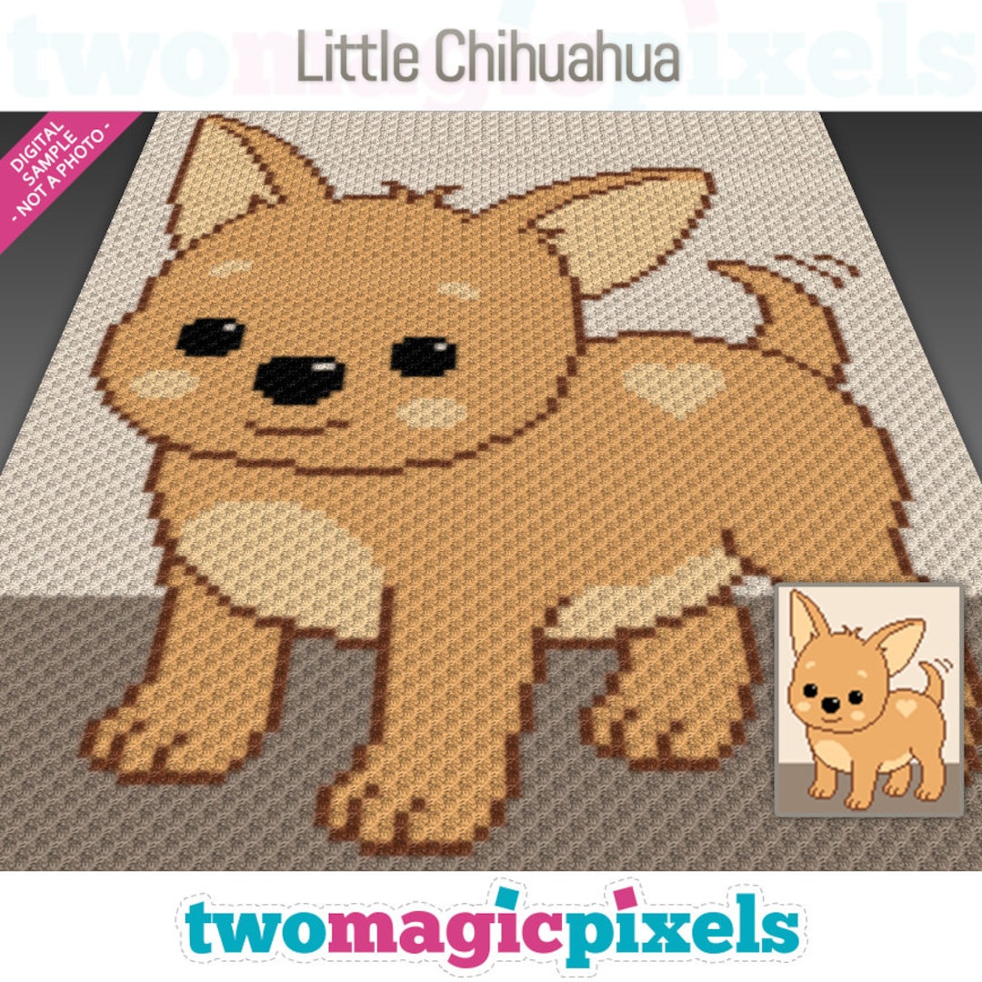 Dog Graphgan Patterns Little Chihuahua Crochet Pattern, C2C Graphgan PDF, Dog Blanket Chart ...