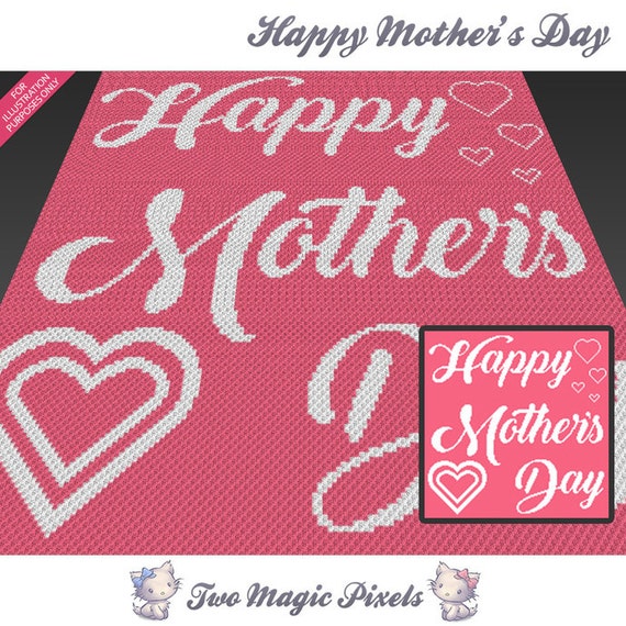 Happy Mother's Day crochet blanket pattern c2c cross Etsy