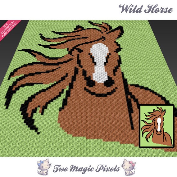 Wild Horse Crochet Blanket Pattern C60c Knitting Cross Etsy Enchanting Crochet Horse Pattern Wild Horse Crochet Blanket Pattern C60c Knitting Cross Etsy Enchanting Crochet Horse Pattern