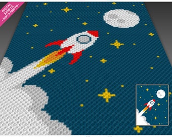 To The Stars Crochet Pattern, C2C Graphgan PDF, Space Blanket Chart (No Counts Included)
