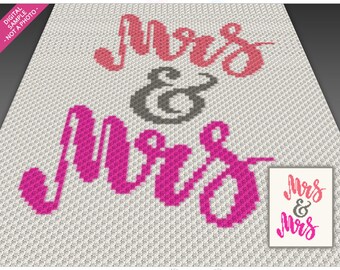 Mrs. and Mrs. Crochet Graph Pattern, C2C Graphgan PDF, Romantic Wedding Blanket Chart (No Counts Included)