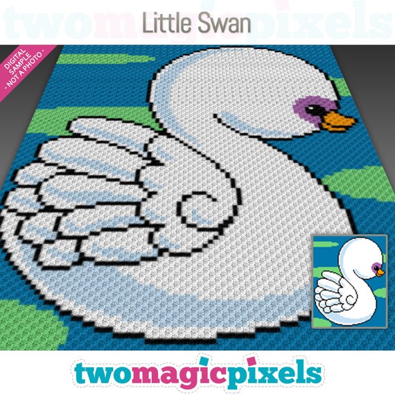Little Swan Crochet Pattern, C2C Graphgan PDF, Swan Blanket Chart (No Counts Included)