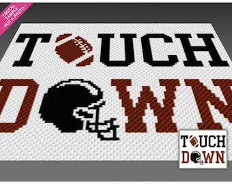 Touch Down Crochet Pattern, C2C Graphgan PDF, Football Theme Blanket Chart (No Counts Included)
