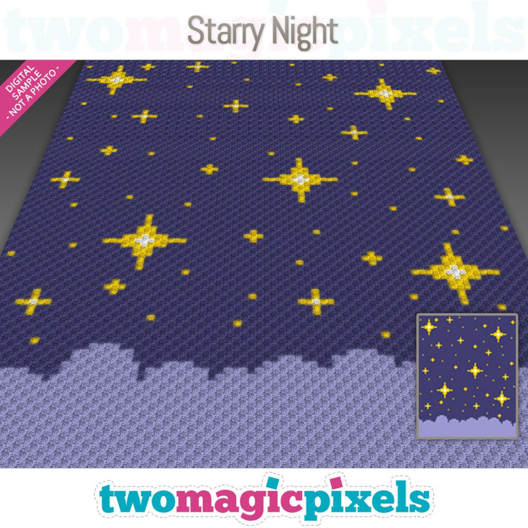 Starry Night Crochet Graph (c2c, Mini C2c, Sc, Hdc, Dc, Tss), Cross ...