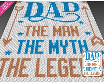 Man, Myth, Legend Crochet Graph Pattern, C2C Graphgan PDF, Funny Quote Blanket Chart (No Counts Included)