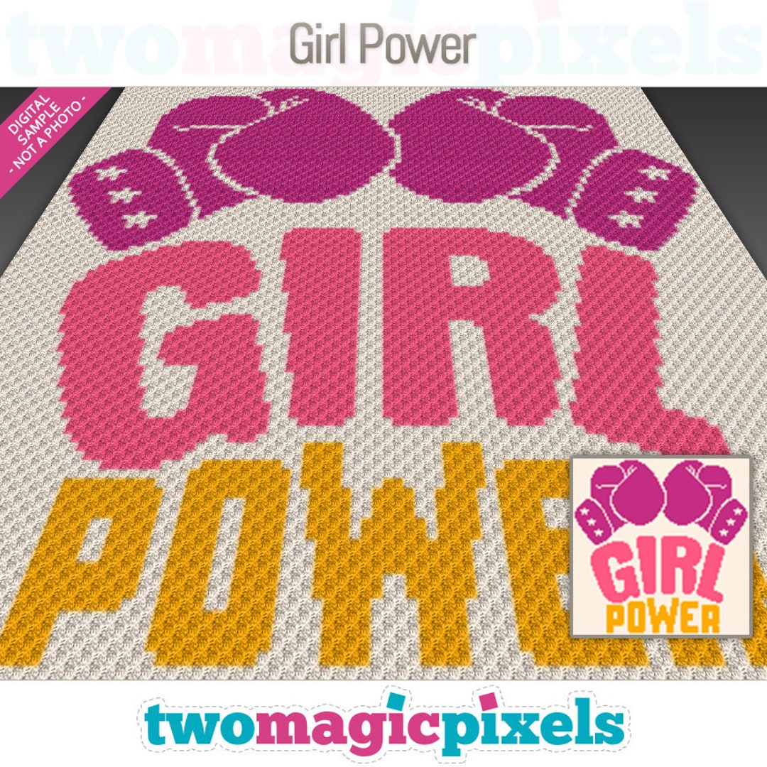 Girl Power Crochet Graph (c2c, Mini C2c, Sc, Hdc, Dc, Tss), Cross ...