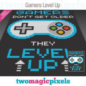 Gamers Level Up Crochet Graph Pattern, C2C Graphgan PDF, Video Game Quote Blanket Chart (No Counts Included)
