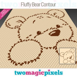 Modello di contorno per orsetto soffice, coperta da angolo ad angolo, download PDF di un grazioso grafico all'uncinetto, arredamento per la cameretta dei bambini, coperta per neonati, nessun conteggio incluso