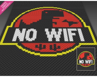 No WiFi Crochet Pattern, C2C Graphgan PDF, Funny Tech Humor Blanket Chart (No Counts Included)