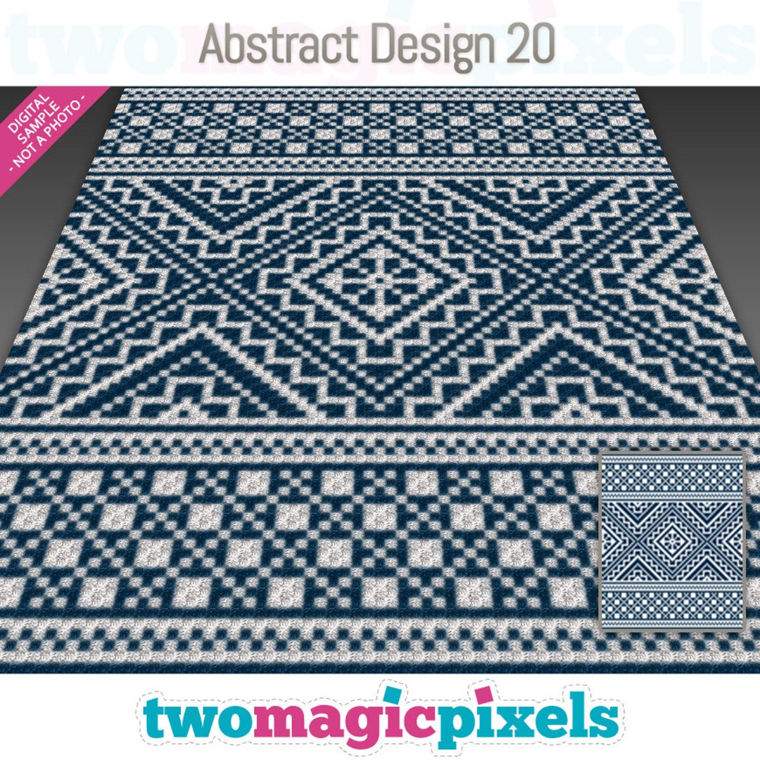 Abstract Design 20 Graph for Crochet (c2c/mini C2c, Sc, Hdc, Dc, Tss ...