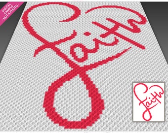Faith Heart Crochet Pattern, C2C Graphgan PDF, Inspirational Christian Blanket Chart (No Counts Included)