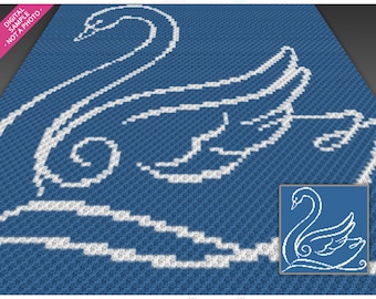 Swan Contour crochet graph (c2c, mini c2c, sc, hdc, dc, tss), cross stitch, knitting; PDF download, no counts or instructions