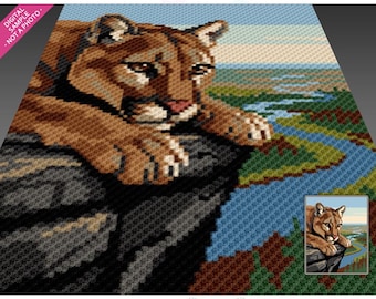 Canyon Watcher Crochet Graph Pattern, C2C Graphgan PDF, Desert Landscape Blanket Chart (No Counts Included)