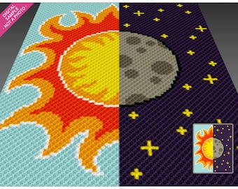 The Sun and Moon Crochet Pattern, C2C Graphgan PDF, Celestial Blanket Chart (No Counts Included)
