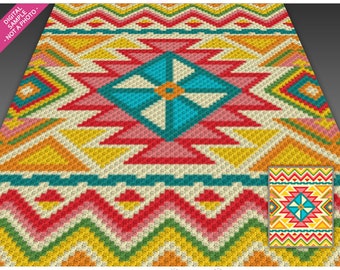 Aztec Design 1 graph for crochet (c2c, mini c2c, sc, hdc, dc, tss), cross stitch, knitting; instant PDF download, no counts or instructions