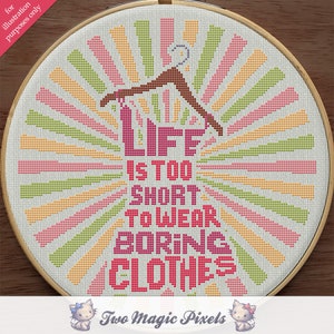 Life is Too Short - Cross Stitch Pattern PDF - Instant download - Modern Cross Stitch