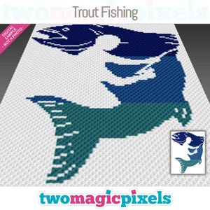 Trout Fishing Crochet Pattern, C2C Graphgan PDF, Outdoor Fishing Blanket Chart (No Counts Included)