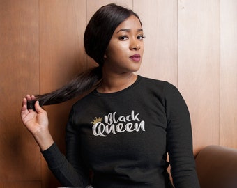 Black Queen Sweatshirt, African American Sweatshirt, Black Girl Magic Sweatshirt, Queen Sweatshirt, Gifts for Her, Afro, BGM