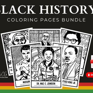 Black History Month Activities for Kids Coloring Page Bundle, Black History Month Coloring Pages, Black History Printable Activities