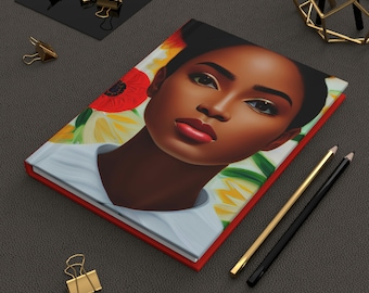 Spring Blooms Black Woman Notebook / Taccuino primaverile / Diario afroamericano per ragazze nere / Diario con copertina rigida / Black Girl Magic