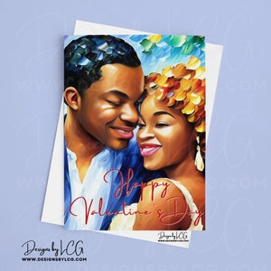 African American Valentine&#39;s Day Card | Valentine&#39;s Day Greeting Card for Black Couples | Black Love Greeting Card | Afro Greeting Card