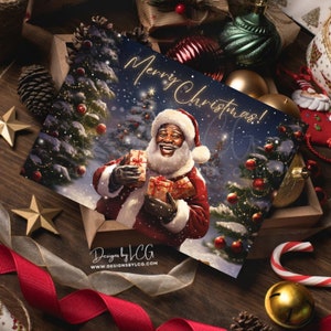 African American Greeting Cards, Melanin Greeting Cards, Black Christmas Cards, Christmas Cards for Black Women,  Black Girl Christmas Cards