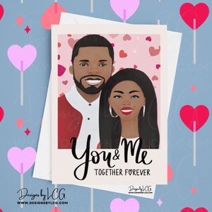 African American Anniversary Card, Afrocentric Couple&#39;s Greeting Card, Greeting Card for Black Couples, Afro Valentine Card, Black Love Card
