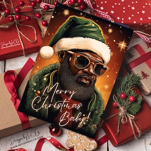African American Greeting Cards, Melanin Greeting Cards, Black Christmas Cards, Christmas Cards for Black Women,  Black Girl Christmas Cards