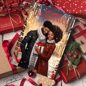 African American Greeting Cards, Melanin Greeting Cards, Black Christmas Cards, Christmas Cards for Black Women,  Black Girl Christmas Cards