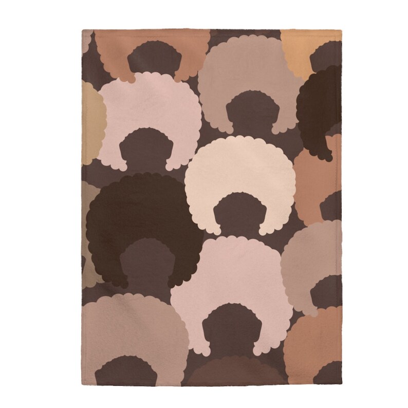Brown Afro Energy Blanket, African American Blanket, Melanin Queen