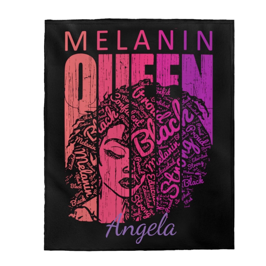 Personalized Melanin Queen Blanket, Melanin Queen Blanket, Black Queen ...