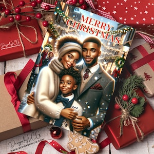 African American Greeting Cards, Melanin Greeting Cards, Black Christmas Cards, Christmas Cards for Black Women,  Black Girl Christmas Cards