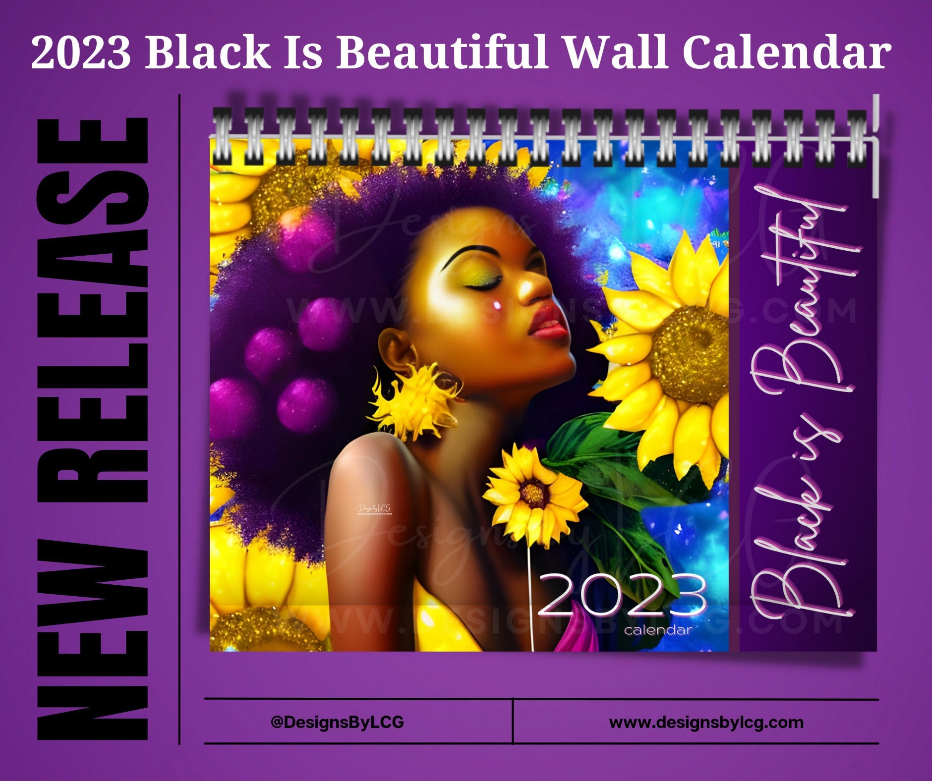2023 Black is Beautiful Wall Calendar, African American Calendar, Gifs