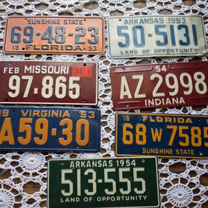 Vintage Bike License Plates 1953 1954 1955 Wheaties Bike Plates Lot of 7 Plates