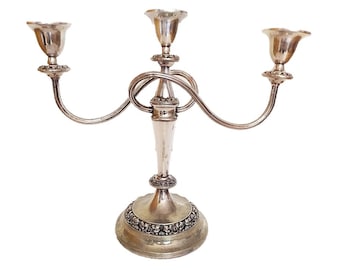 EPNS Sheffield Plate Gilt Three Sconce Candelabra - 2 Styles
