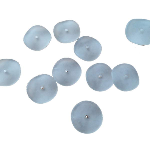 25mm Wavy Disc Bead Spacer Lucite Opaque White Pack of 20