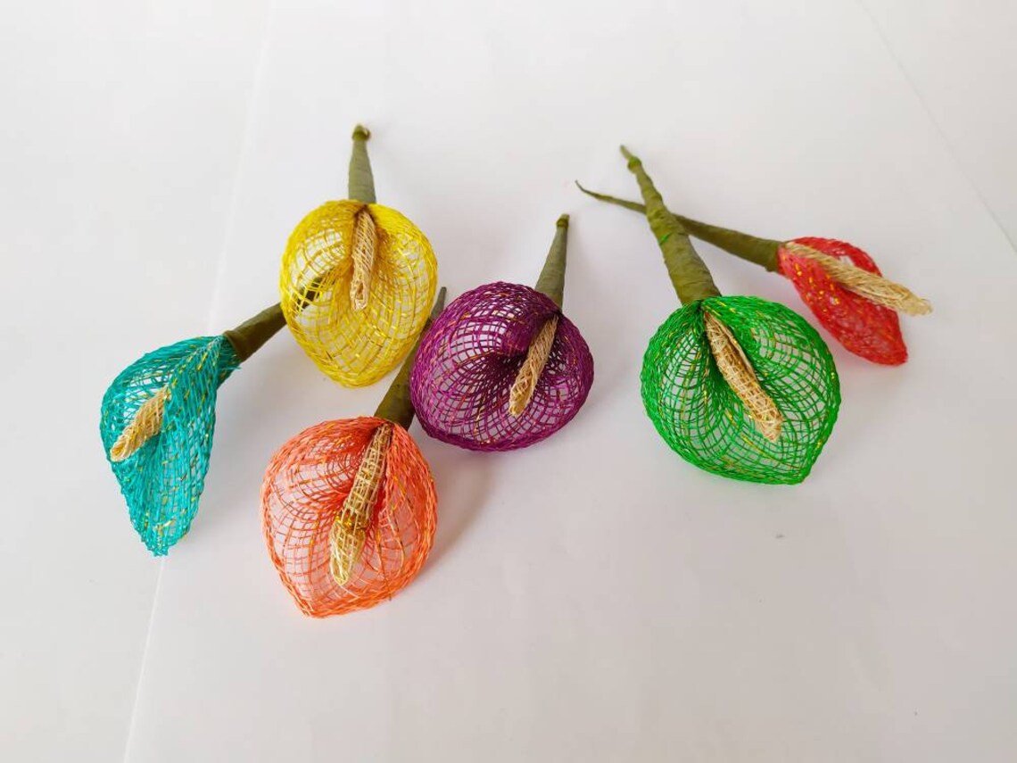 Handmade Artificial Florets Made of Abaca Craft Supplies 1 Etsy