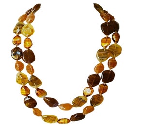 Double Strand Faux Agate Choker