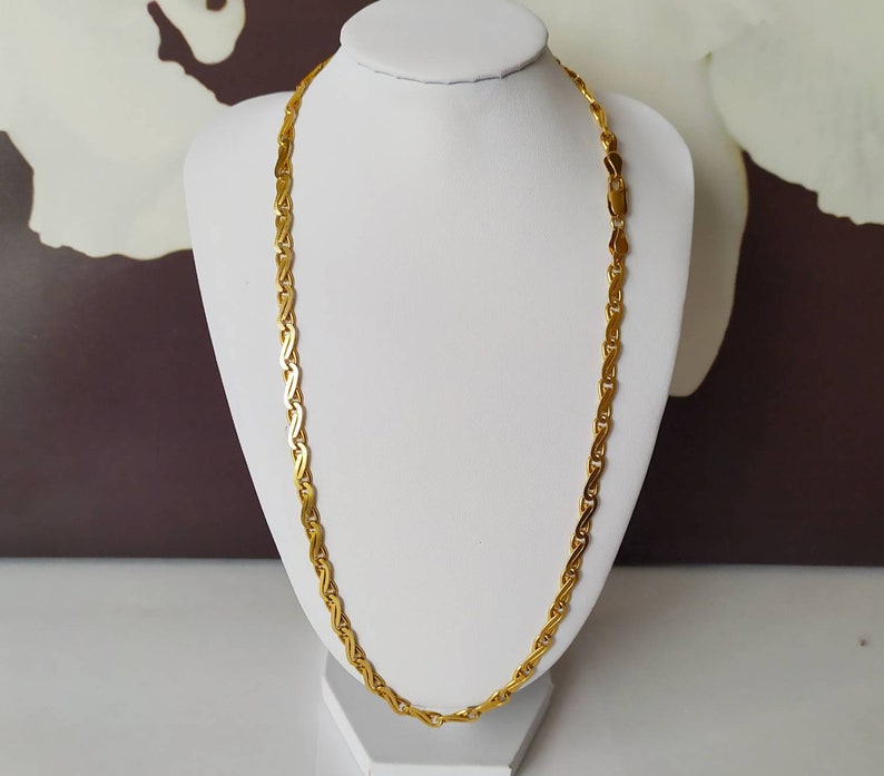9ct Yellow Gold Necklace Figaro 4mm Chain Link