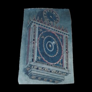 Dipinto ad acquerello originale antico su carta J Whatman