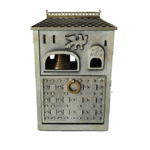 Cast Metal Hand Wind Musical Cigarette Dispenser Automaton