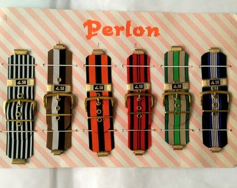 Perlon Funky Wide Canvas Watch Straps Bands Craft Supplies - Pick Your Favorites FREE SHIPPING (5123)