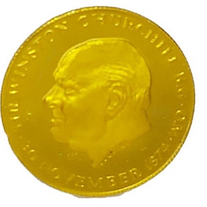 Commemorative Winston Churchill Coin Rare 18ct Gold
