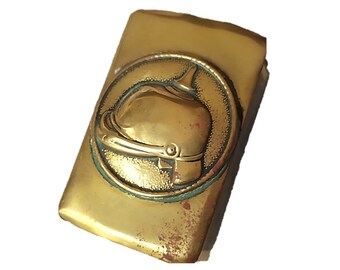 Antique World War I Imperial German Brass Matchbox Holder