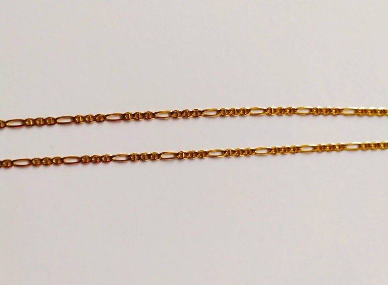 9ct Yellow Gold Necklace Figaro 4mm Chain Link